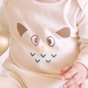 Happy Prince-Owl Organic Romper. 100% organic cotton. Made in Korea , imported.